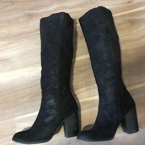 Calvin Klein Ladies Suede Black Boots Size 10